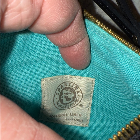 Spartina 449 Linen and Leather Wristlet - Picture 3 of 6